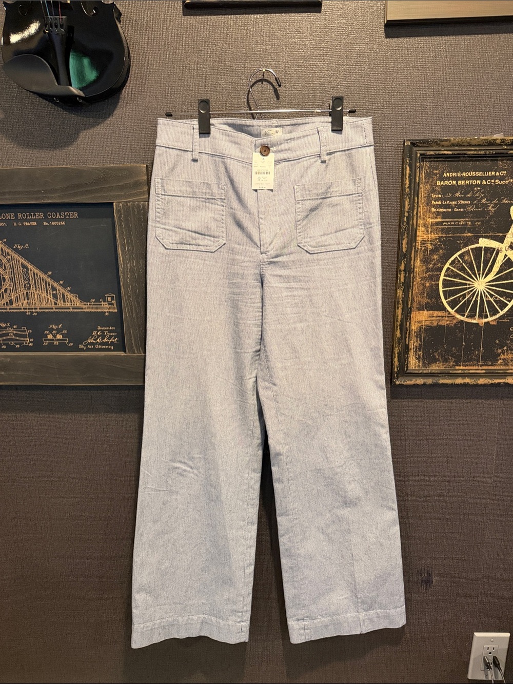J. Crew Pale Blue Cropped Wide-Leg Pants